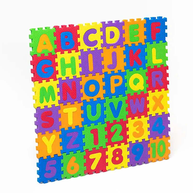 کفپوش فومی حروف و اعداد انگلیسی کودک (36 عددی)